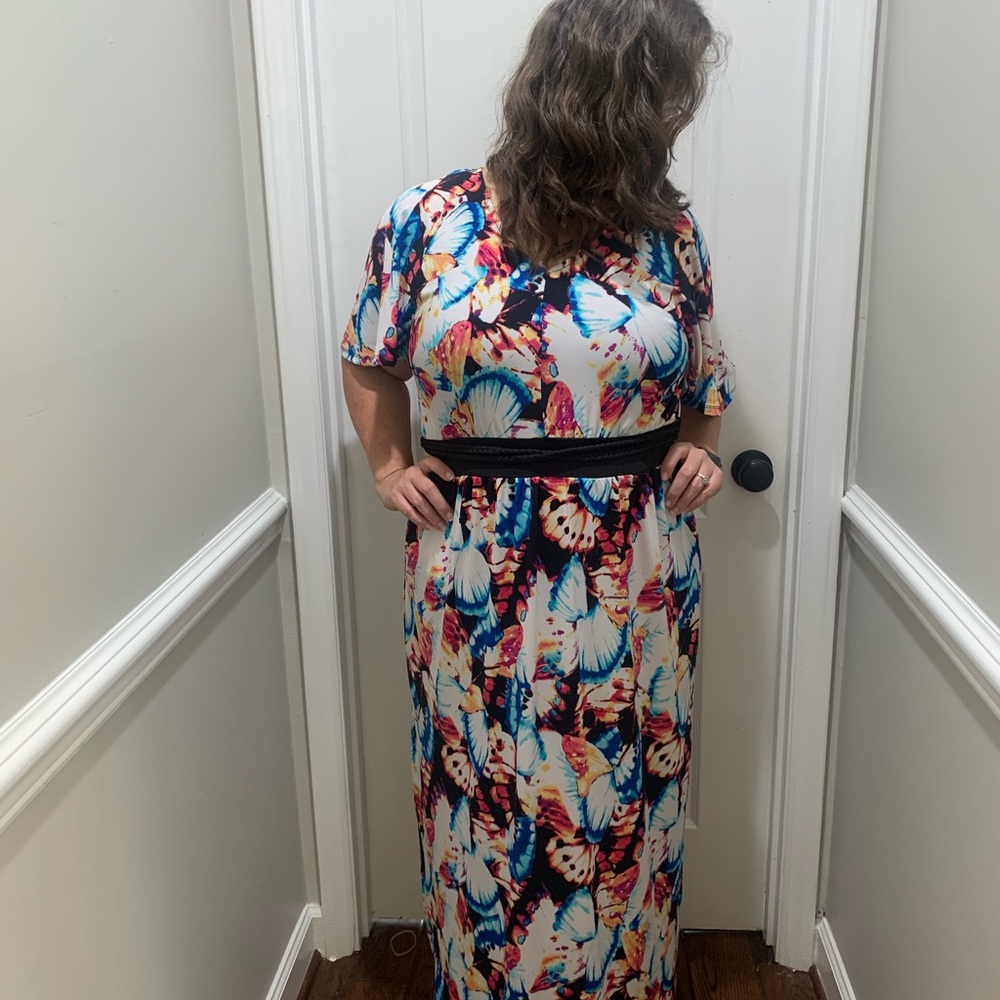 Colorful Butterfly print Maxi Dress
